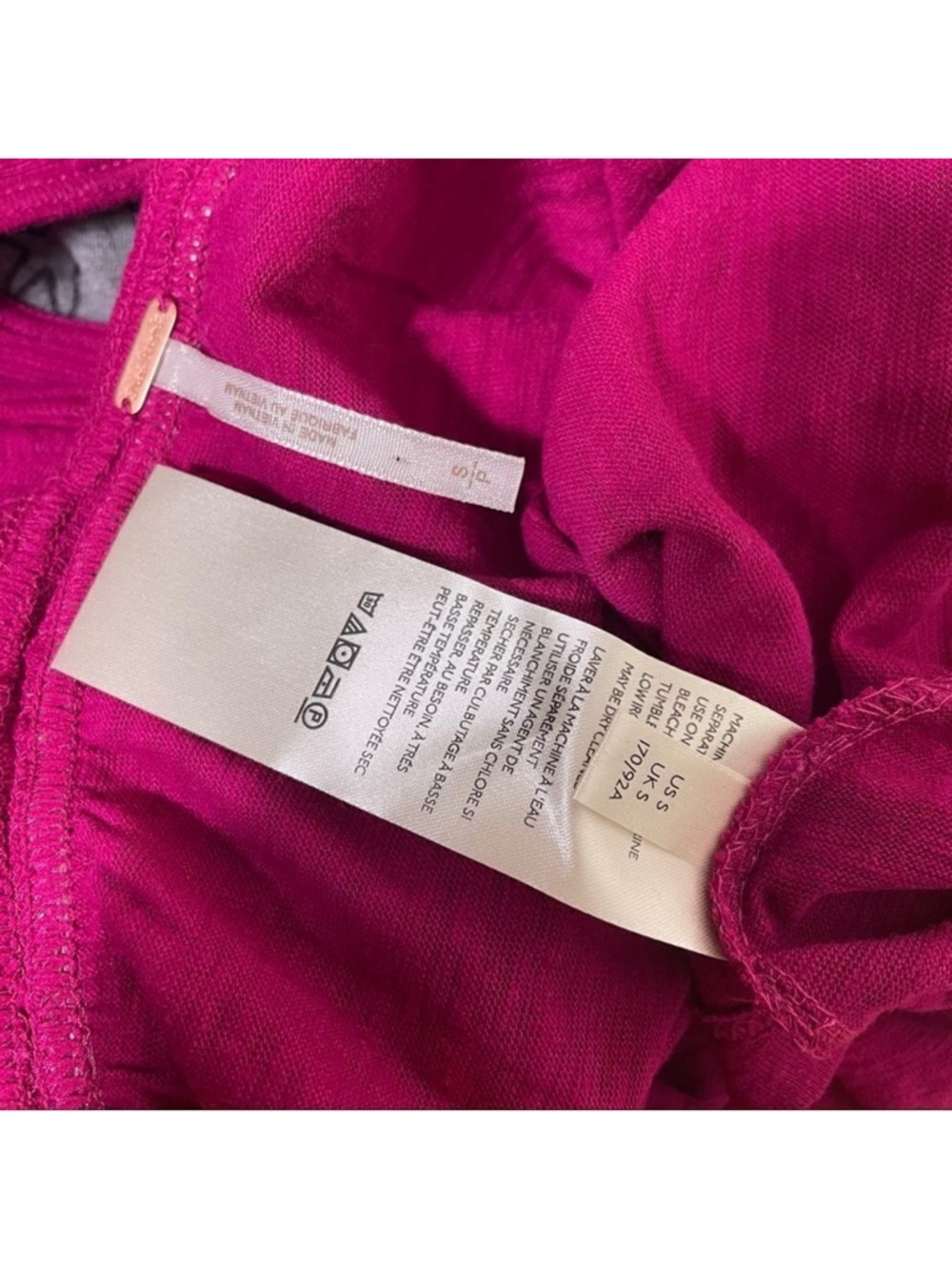 Free People Pink Ribbed V Neck Tank Top - Picture 5 of 6